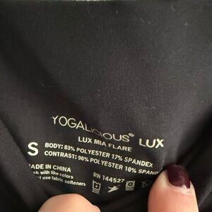 Yogalicious lux black flare legging sz small 
Worn once and in great condition.